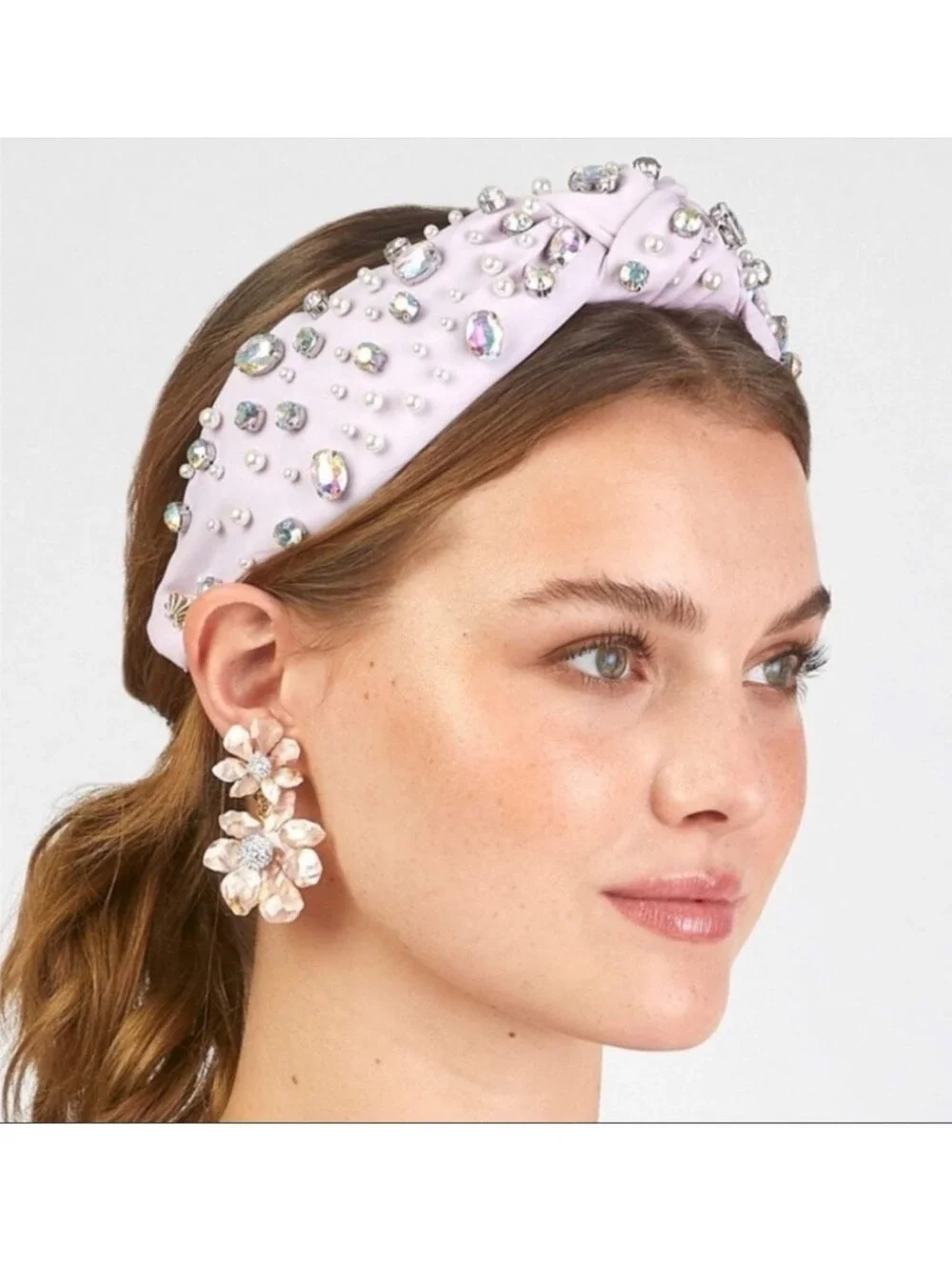 LELE SADOUGHI X Stoney Clover Lane Lilac Iridescent Crystal & Pearl Headband SCL